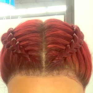 Full lace Brazilian (130% density) wig dyed red